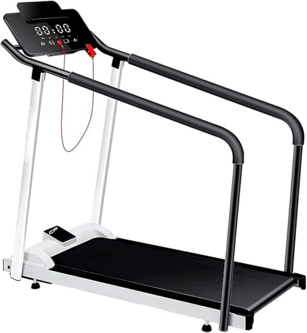 Tapis de marche senior clover fitness S100 avec bande de maintien pour rééducation et mobilité douce à domicile.